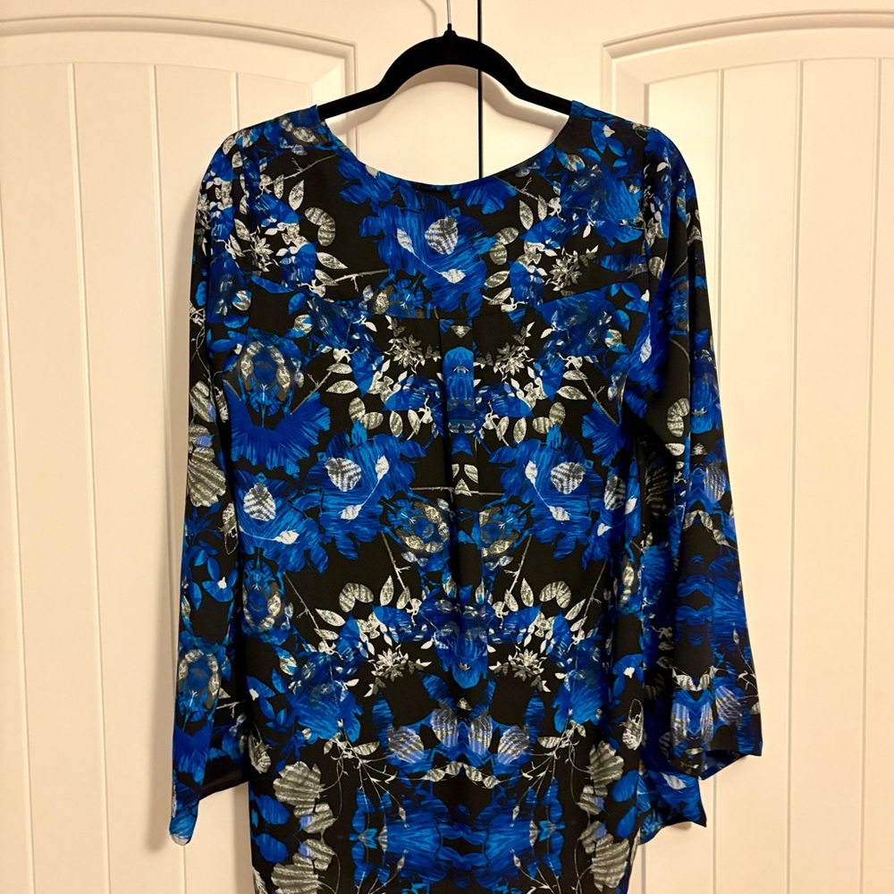 Express Blue Floral Blouse
